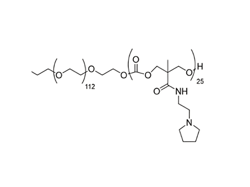 A drawing of the structure of an amino acid.